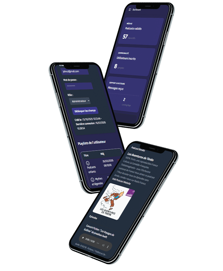 Odibulle Admin Phones Mockup