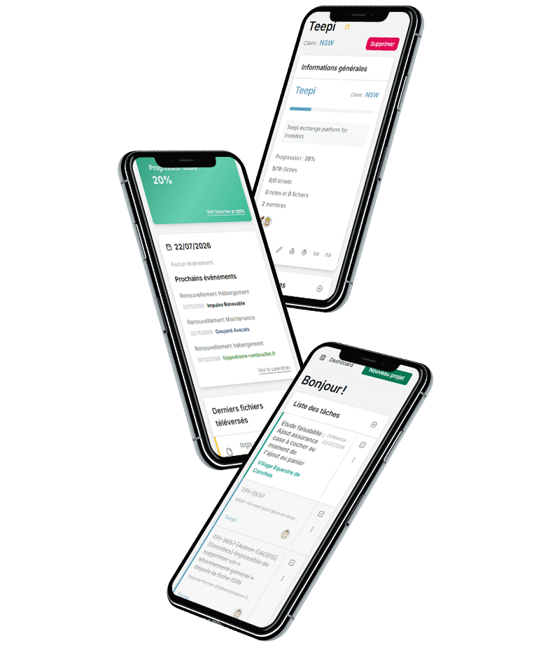 Project Manager by Meepha - Mobile mockups