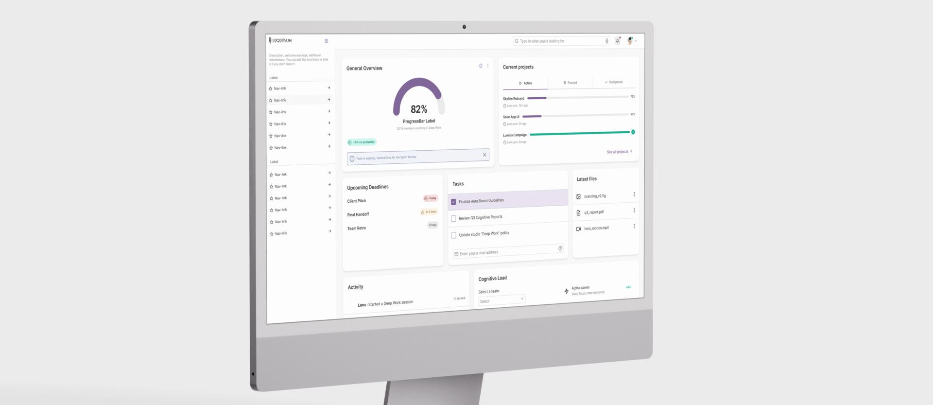 Varial Design System Dashboard Mockup