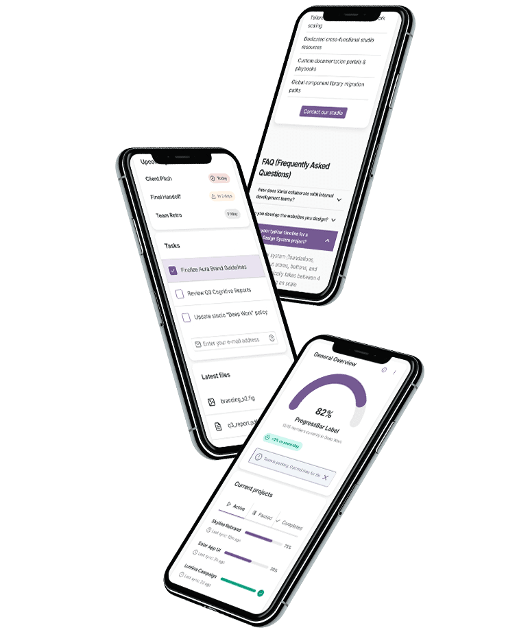 Varial Design System Mobile Mockups