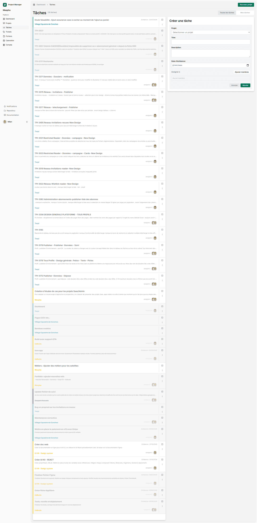 Project Manager by Meepha - Tasks